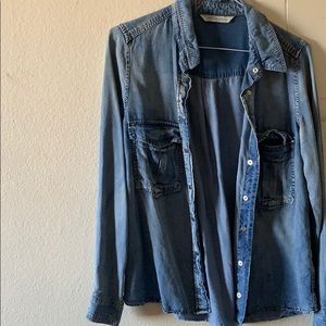 cute mango jeans top